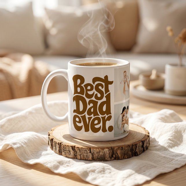 Modern Best Dog Dad Photo Coffee Mug (Creator Uploaded)