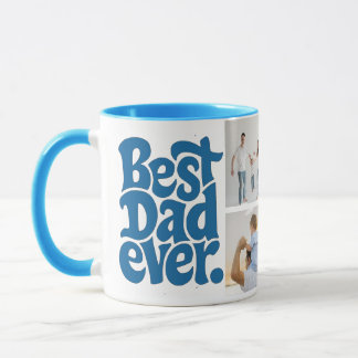 Modern Best Dog Dad Photo Mug