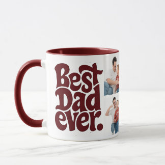 Modern Best Dog Dad Photo Mug