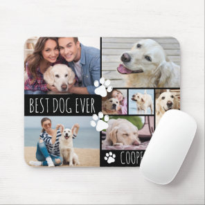 Modern BEST DOG EVER 8 Photo Collage Mouse Pad