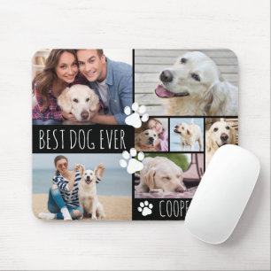 Modern BEST DOG EVER 8 Photo Collage Mouse Pad