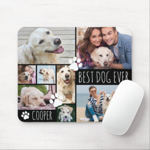 Modern BEST DOG EVER 8 Photos Personalized Mouse Pad