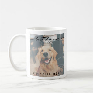 Modern Best Dog Ever Dark Photo Overlay Script Coffee Mug