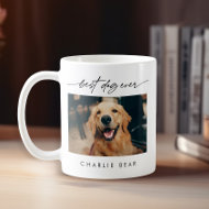 Modern Best Dog Ever Photo Handwritten Script Coffee Mug