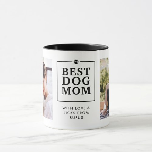 Modern Best Dog Mom 2_Photo Personal Message Mug