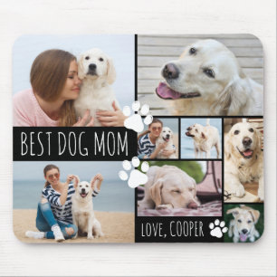 Modern BEST DOG MOM 8 Photos Personalized Mouse Pad