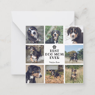 Modern Best Dog Mom Ever White 8 Photos  Note Card