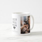 Modern "Best Dog Mom" Paw In Heart 2-Photo Coffee Mug (Front Right)