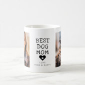 Modern "Best Dog Mom" Paw In Heart 2-Photo Coffee Mug (Center)