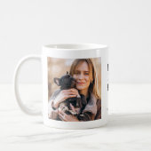 Modern "Best Dog Mom" Paw In Heart 2-Photo Coffee Mug (Left)