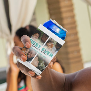 Modern Best Ever Bonus Dad   Photo Collage Can Cooler