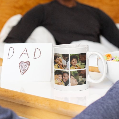 Modern Best Ever Bonus Dad  Photo Collage Coffee Mug