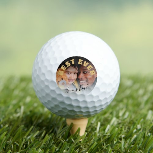 Modern Best Ever Bonus Dad  Photo Golf Balls