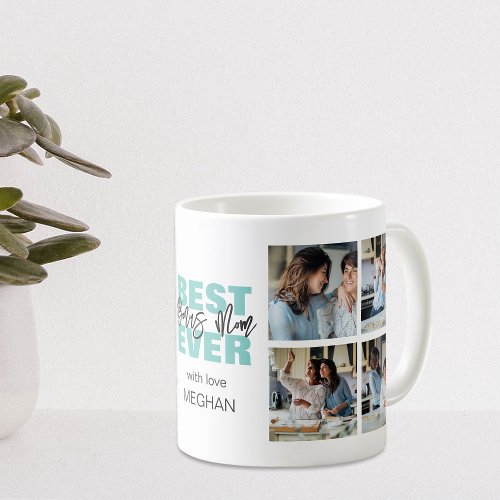 Modern Best Ever Bonus Mom  Photo Collage Coffee Mug