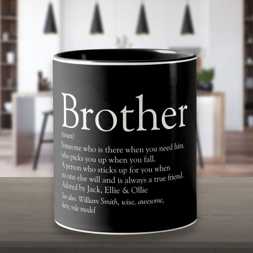 Modern Best Ever Brother Definition Two_Tone Coffee Mug