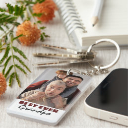 Modern Best Ever Grandpa | Photo Keychain