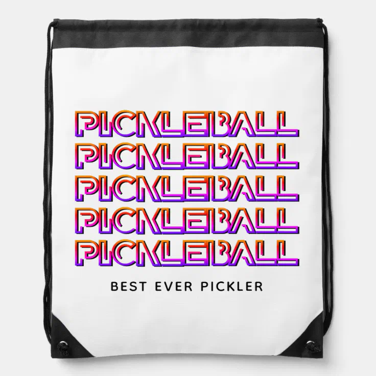 PB Neon Hot Pink Pickleball Drawstring Bag main image 1