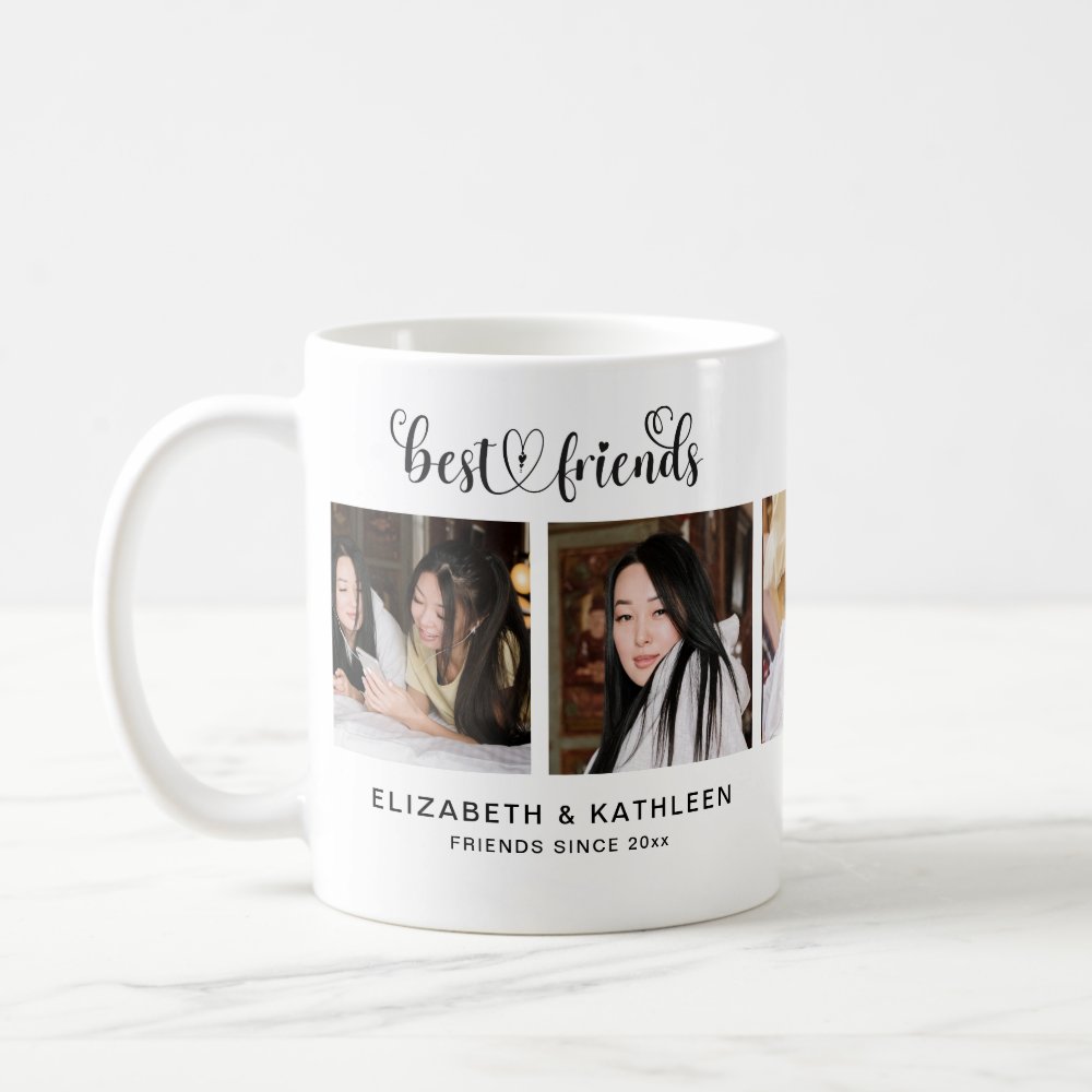 Discover Modern Best Friend BFF Besties Custom Photo Collage Mug