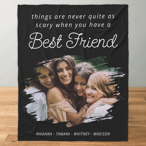 Modern Best Friend BFF Photo Fleece Blanket