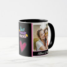 Modern Best Friend Forever Photo Mug