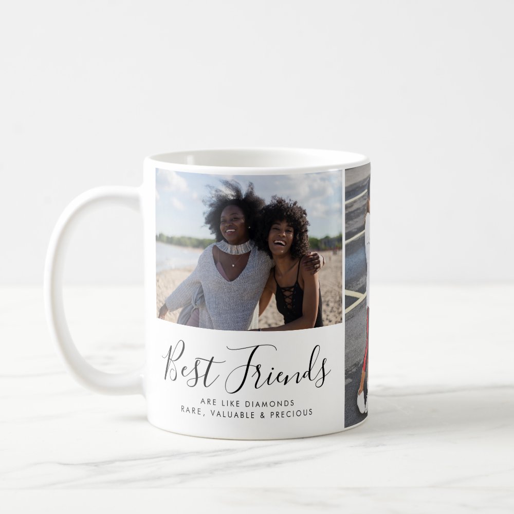 Discover Modern Best Friends Custom Photo Collage BFF Besties Coffee Mug