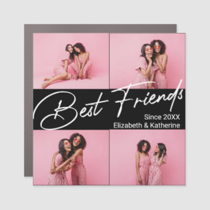 Modern Best Friends 4 Photo Collage Gift Car Magnet