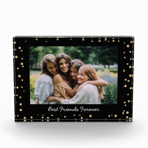 Modern Best Friends BFF Besties Photo Black Gold 