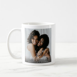Modern Best Friends BFF Photo Script Coffee Mug