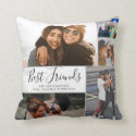 Modern Best Friends Collage BFF Besties Chic Quote Throw Pillow