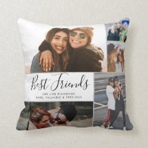 Modern Best Friends Collage BFF Besties Chic Quote Throw Pillow Modern Best Friends Collage BFF Besties Chic Quote Throw Pillow