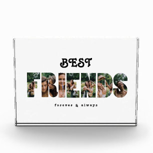 Modern Best Friends Collage Photo Gift For Friends Block