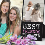 Modern Best Friends Forever 2 Photo Collage Plaque<br><div class="desc">Modern two photo plaque for a perfect best friends gift for birthdays and special occasions.</div>