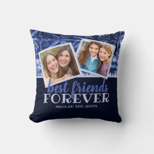 Modern Best Friends Forever 2_Photo Collage Throw Pillow