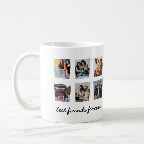 Modern Best Friends Forever 6 Photo Collage Throw Coffee Mug