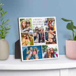 Modern BEST FRIENDS FOREVER 7 Photo Collage Plaque