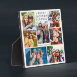 Modern BEST FRIENDS FOREVER 7 Photo Collage Plaque<br><div class="desc">Easily create a modern, unique, photo collage photo display for your best friend with 7 photos and the title BEST FRIENDS FOREVER with hearts and personalized with your own text (the sample shows names). PHOTO TIP: For fastest/best results, choose a photo with the subject in the middle and/or pre-crop it...</div>