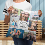 Modern BEST FRIENDS FOREVER 7 Photo Collage Throw Pillow<br><div class="desc">Creating a photo memory keepsake throw pillow for your best friend is a great way to cherish the special bond between you and your bestie. This easy-to-upload photo collage template with a modern BEST FRIENDS 4-EVER title in cool, fun handwritten typography makes it simple to add 7 pictures of your...</div>