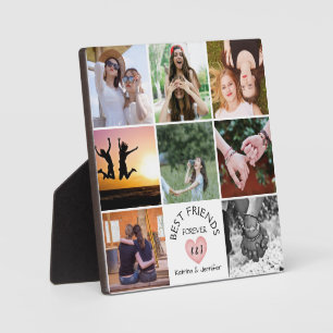 Modern Best Friends Forever 8-Photo Collage Plaque