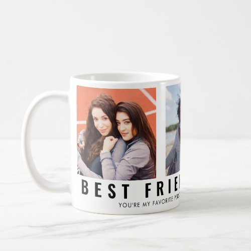 Modern Best Friends Forever BFF 3 Photo Collage Coffee Mug