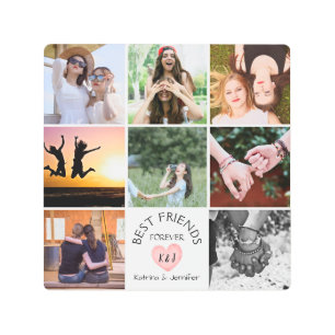 Modern Best Friends Forever Metal Photo Collage  Print