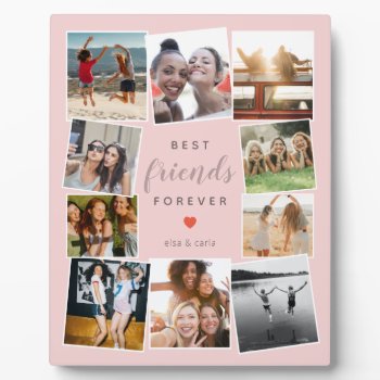 Modern Best Friends Forever Photo Collage Bff Best Plaque by red_dress at Zazzle