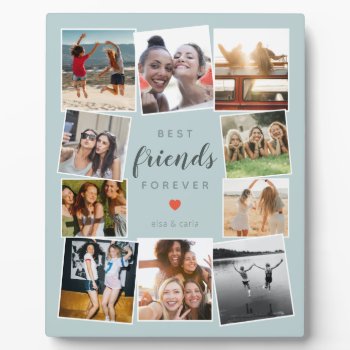 Modern Best Friends Forever Photo Collage Bff Best Plaque by red_dress at Zazzle