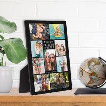 Modern BEST FRIENDS FOREVER Photo Collage Black Plaque