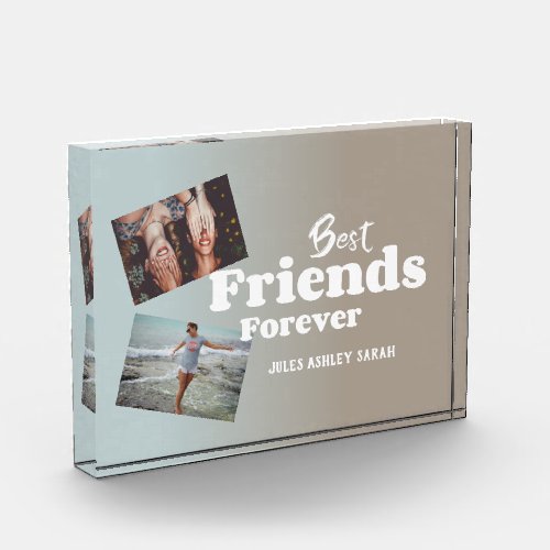 Modern Best Friends Forever Photo Collage Block