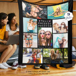 Modern BEST FRIENDS FOREVER Photo Collage Names Fleece Blanket<br><div class="desc">Create a keepsake photo memory blanket with a collage of 9 of your favorite pictures of your BFF in your choice of colors. The simple, classic title BEST FRIENDS FOREVER can be changed and you can add your names or a personal message. PHOTO TIPS: Choose photos with the subject in...</div>