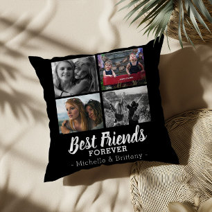 Modern Best Friends Forever Photo Throw Pillow
