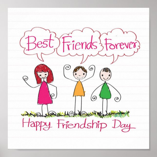 Modern BEST FRIENDS FOREVER Poster (Front)