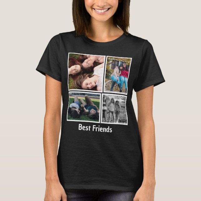Modern Best Friends Friendship Keepsake Photo T-Shirt (Front)