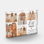 Modern Best Friends Grid Keepsake Gift  Photo Block<br><div class="desc">Create your own best friend glass photo block using this modern picture grid template. Simply upload your own photographs and customize the text. Featuring the title 'Best Friends',  a friendship quote,  a cute little heart that can be changed to any color and name/s.</div>