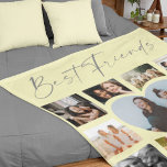 Modern | Best Friends | Heart Photo Collage Fleece Blanket<br><div class="desc">Say I love you with this gorgeous 10 collage photo card with a heart photo in the middle,  featuring heart shaped photos and text that reads 'BEST FRIENDS' and personalized with your names.Text font styles,  size and color can be changed by clicking on the customize further link after personalizing.</div>